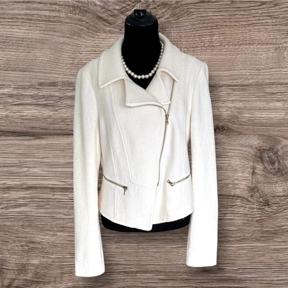 Ann Taylor Wool Blend Moto Jacket Blazer